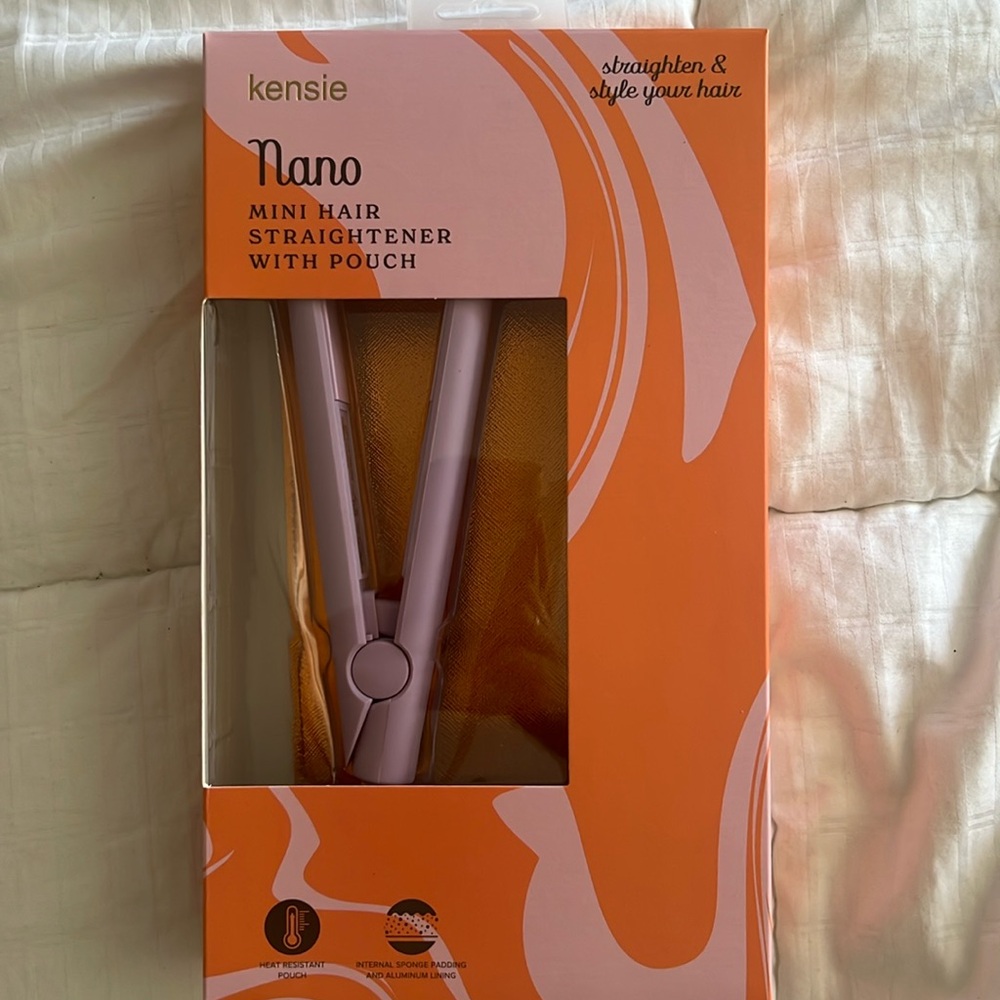 Kensie Nano Mini Hair Straightener with Pouch